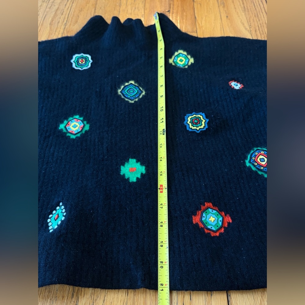 Kenzo x H&M Black Wool Embroidered & Rubberized Patch Knit High Neck Sweater Top - Picture 10 of 16